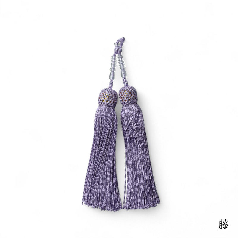 あこや本真珠 パール念珠(数珠) ホワイト系 7.5-8.0mm BBB～C 正絹（房12色から選択可）[ブラックフォーマルに][n2]（お葬式 お盆 法事 法要）