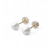【初めての方におすすめ】あこや本真珠 パールピアス ホワイト系 4.5-5.0mm BBB K18YG/K14WG ベビーパール【本店限定商品】[ｎ2]