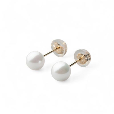 【初めての方におすすめ】あこや本真珠 パールピアス ホワイト系 4.5-5.0mm BBB K18YG/K14WG ベビーパール【本店限定商品】[ｎ2]