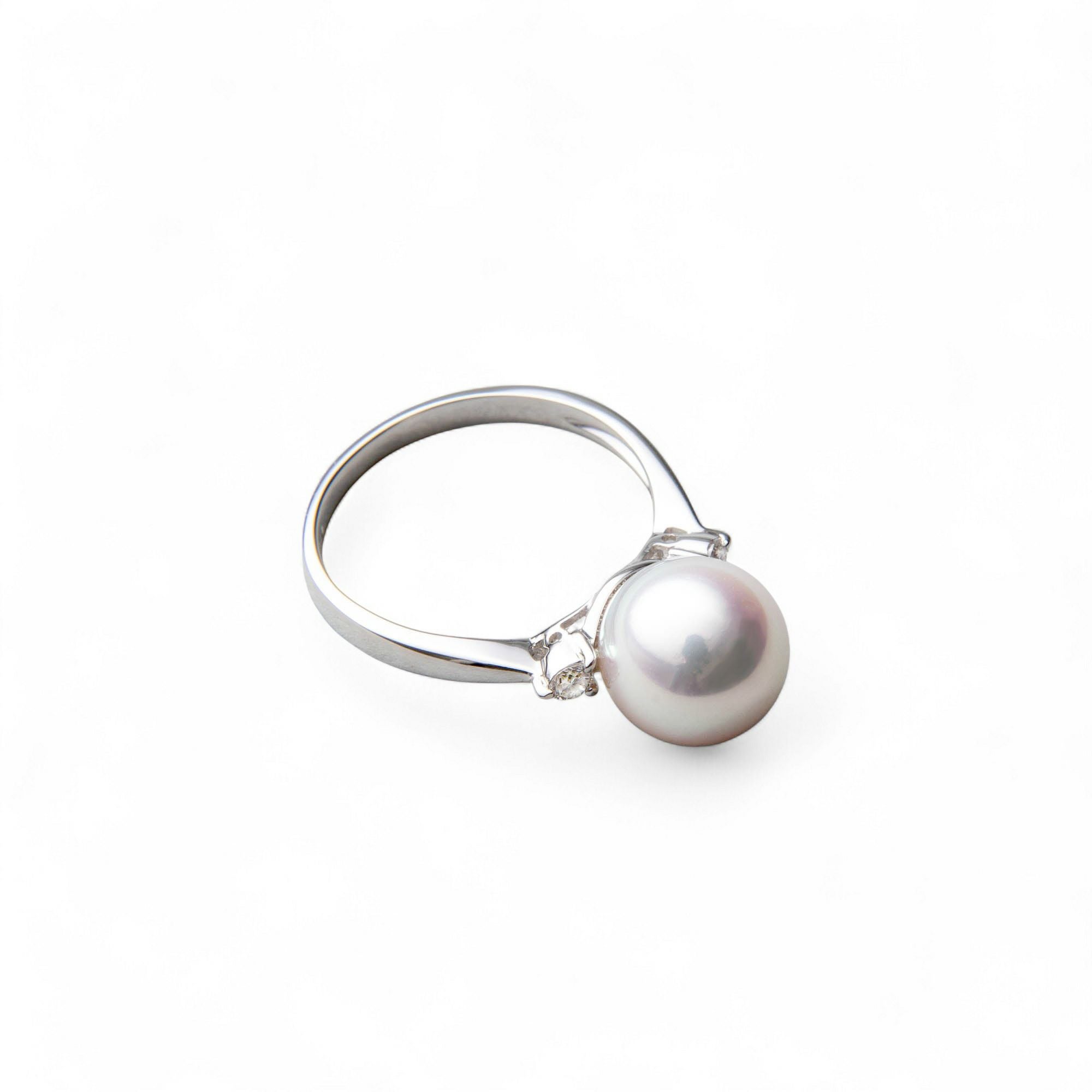 オーロラ花珠真珠 リング9.0-9.5mm PT900 | 花珠真珠リング