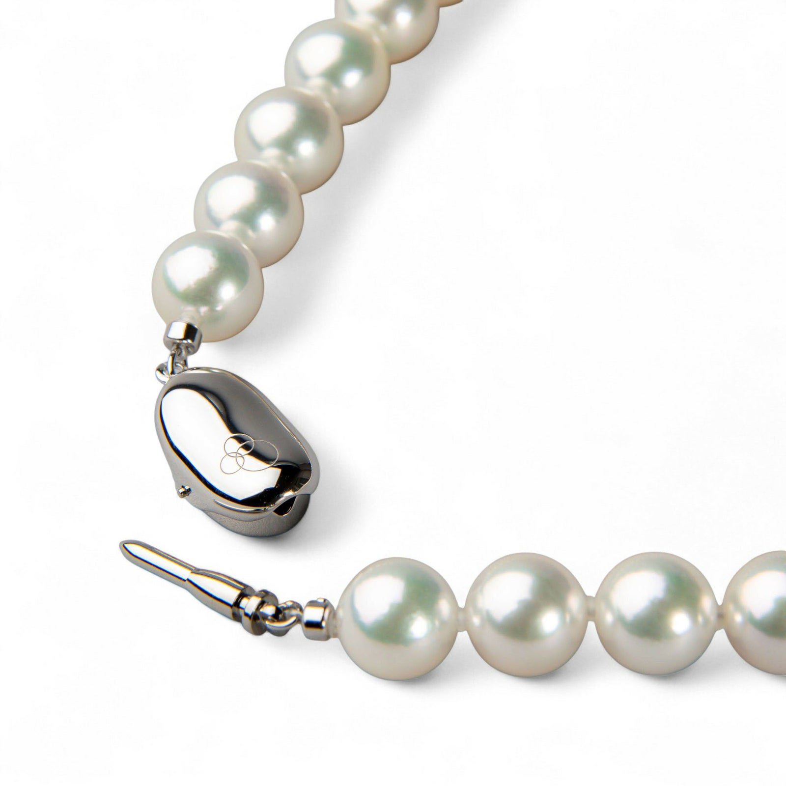 オーロラ花珠真珠 無調色 ネックレス 2点セット 8.5-9.0mm ホワイト系(ナチュラル) ≪ハイクオリティ花珠≫ 高品質 AAA 花珠鑑別書付  パールネックレス パールピアス イヤリング [n5]（真珠ネックレス アコヤ真珠 本真珠）