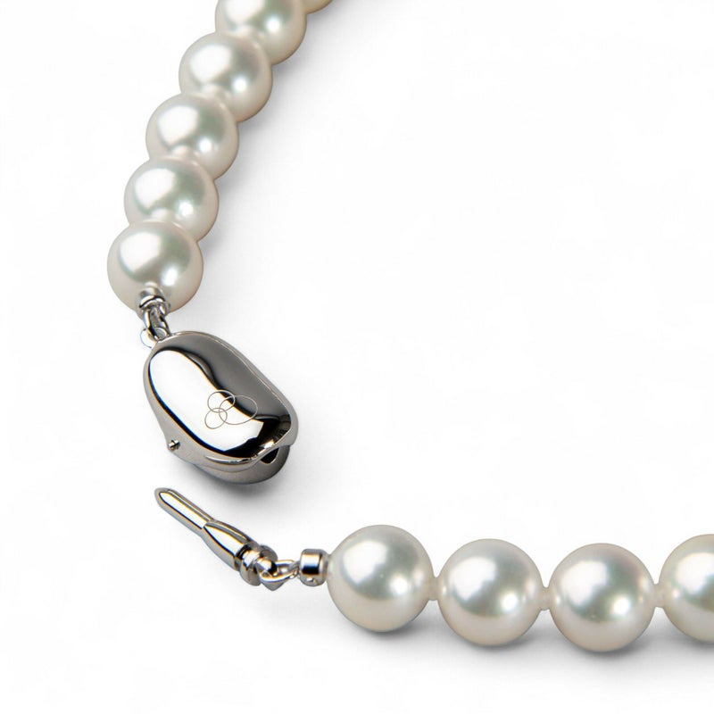  花珠真珠 無調色 ネックレス7.5-8.0mm 《真珠総合研究所 鑑別書付き》