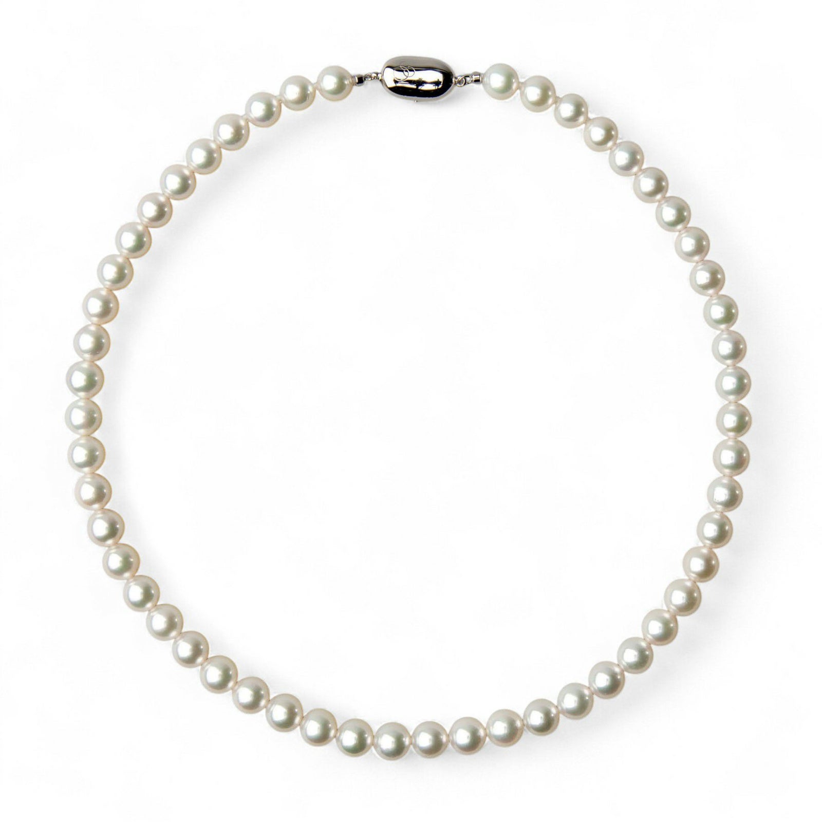  花珠真珠 無調色 ネックレス7.5-8.0mm 《真珠総合研究所 鑑別書付き》