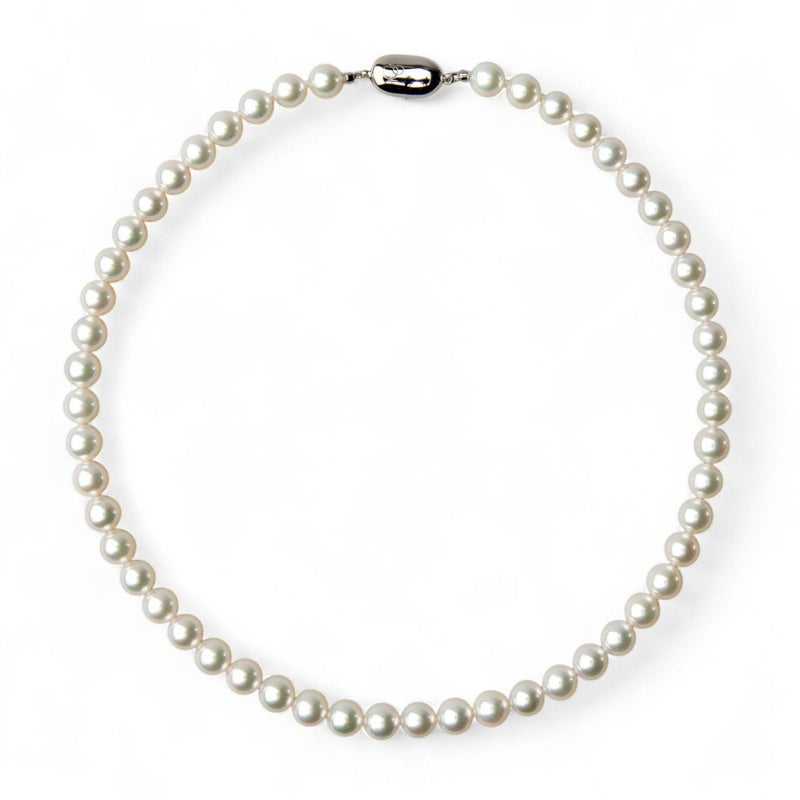  花珠真珠 無調色 ネックレス7.5-8.0mm 《真珠総合研究所 鑑別書付き》