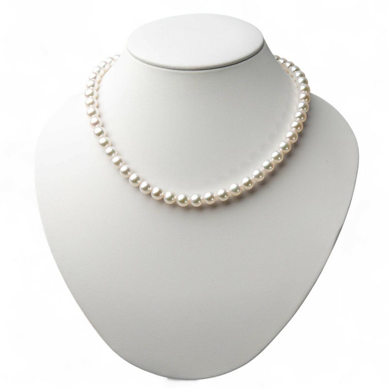  花珠真珠 無調色 ネックレス7.5-8.0mm 《真珠総合研究所 鑑別書付き》