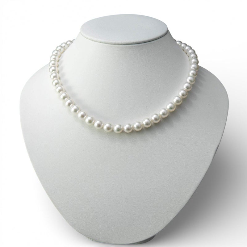 オーロラ花珠真珠 無調色 ネックレス 2点セット 8.5-9.0mm ホワイト系(ナチュラル) ≪グッドクオリティ花珠≫ AAA 花珠鑑別書付  パールネックレス パールピアス イヤリング [n3]（卸直販 還元価格）（真珠ネックレス アコヤ真珠 高品質 本真珠）