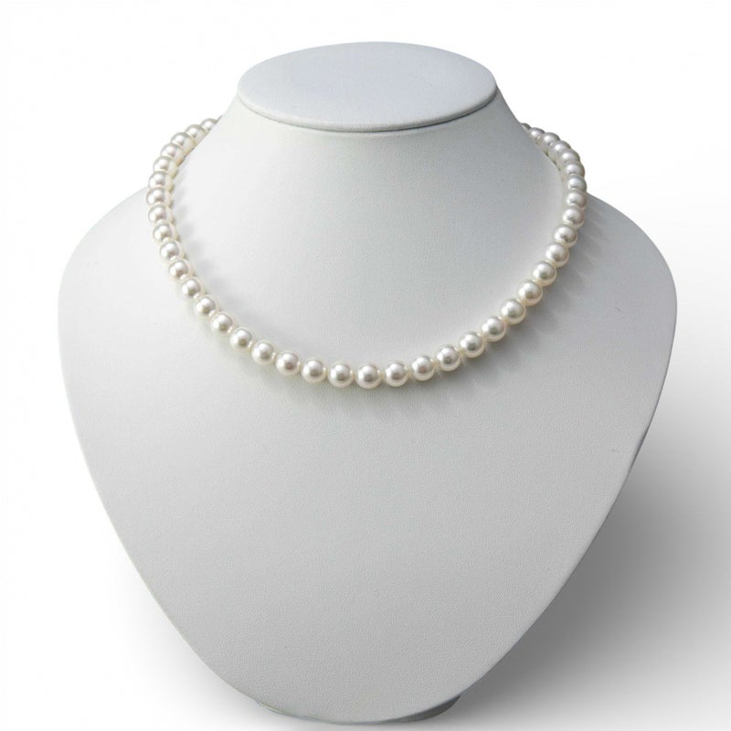 オーロラ花珠真珠 無調色 ネックレス 2点セット 8.0-8.5mm ホワイト系(ナチュラル) ≪グッドクオリティ花珠≫ AAA 花珠鑑別書付 パールネックレス パールピアス イヤリング [n3]（卸直販 還元価格）（真珠ネックレス アコヤ真珠 高品質 本真珠）