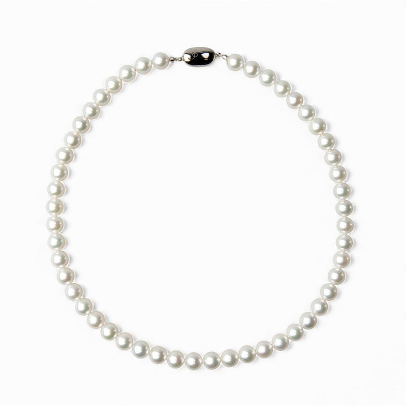 無調色 花珠真珠 ネックレス8.0-8.5mm