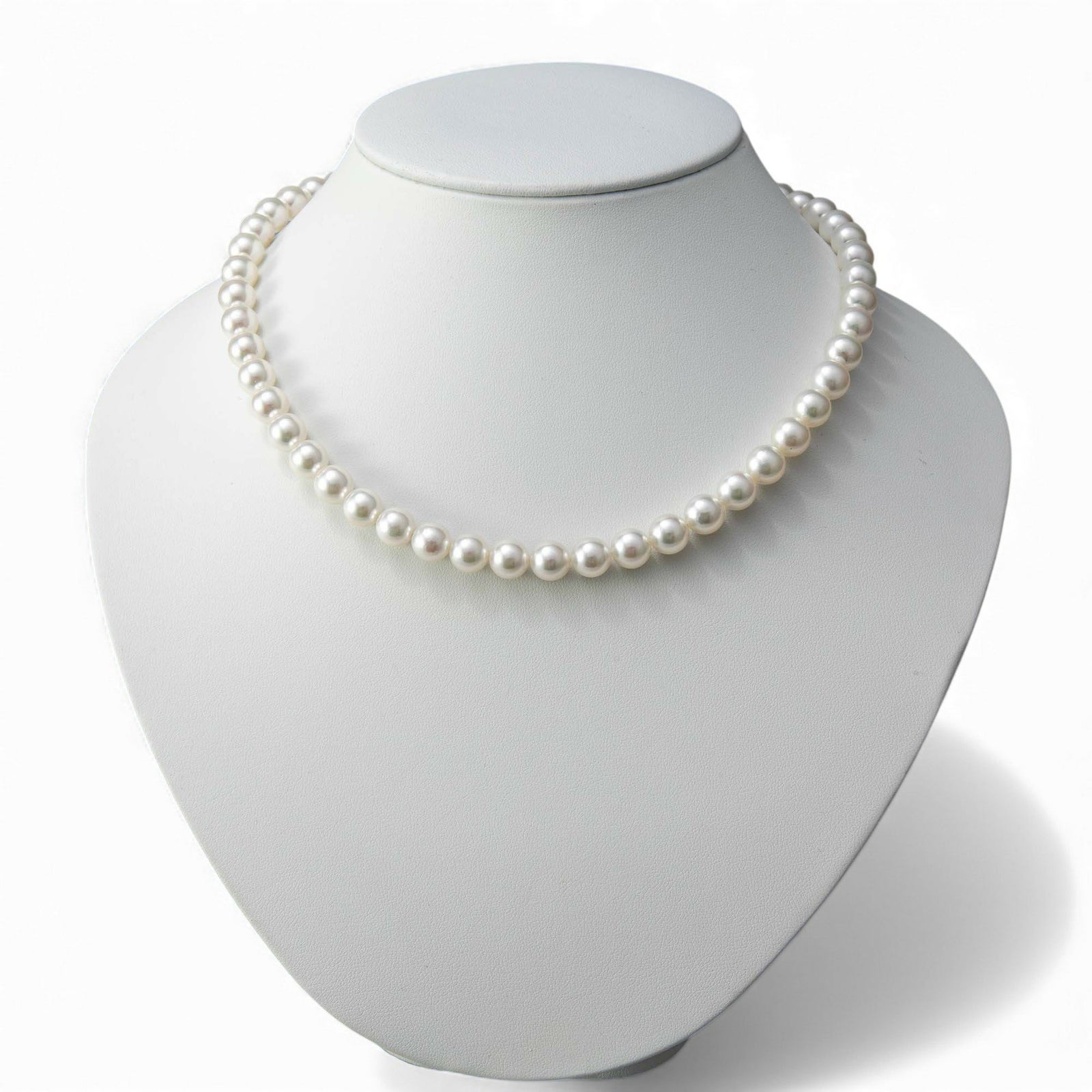 無調色 花珠真珠 ネックレス8.0-8.5mm