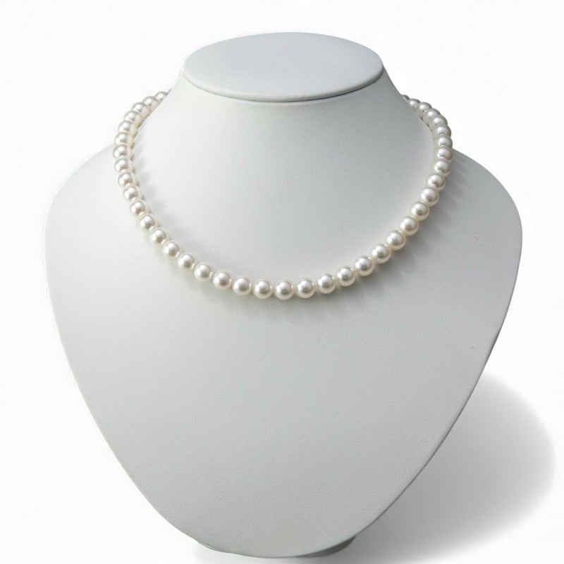 無調色 花珠真珠 ネックレス8.0-8.5mm