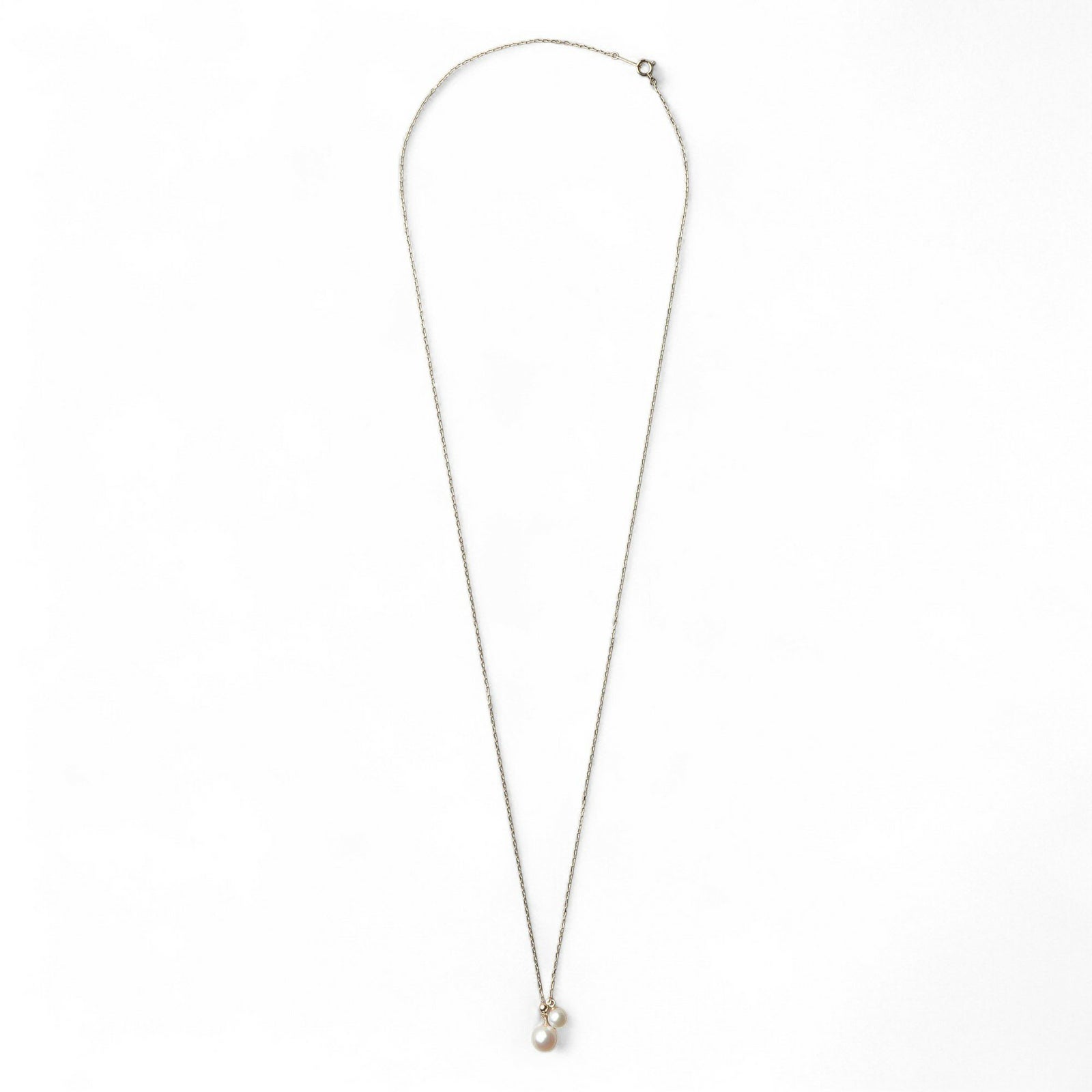 Carina あこや真珠 2粒ペンダント　K18YG スライド式