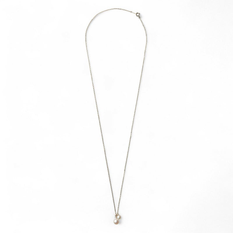 Carina あこや真珠 2粒ペンダント　K18YG スライド式