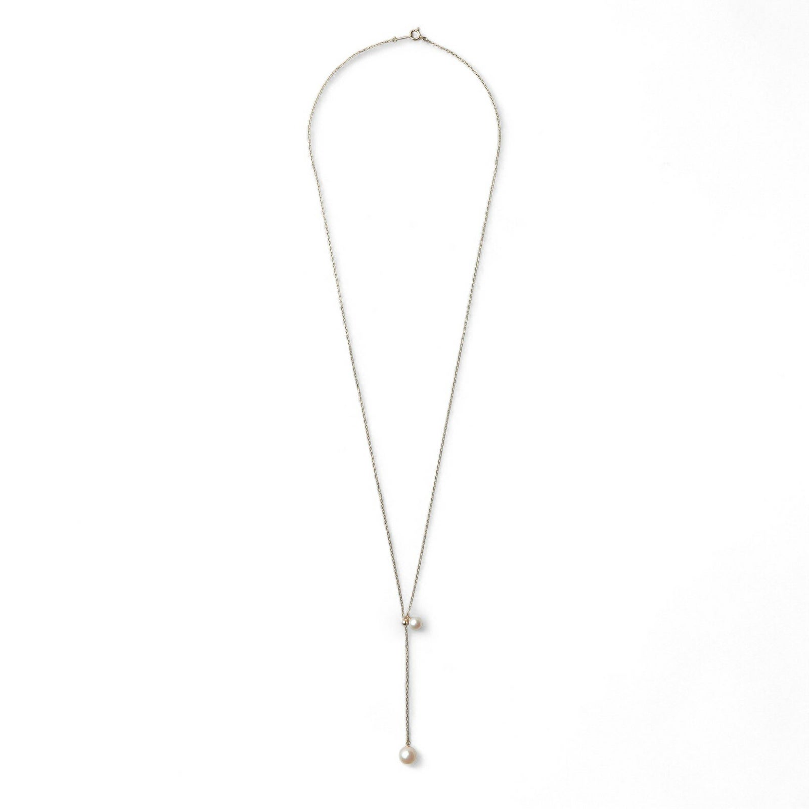 Carina あこや真珠 2粒ペンダント　K18YG スライド式