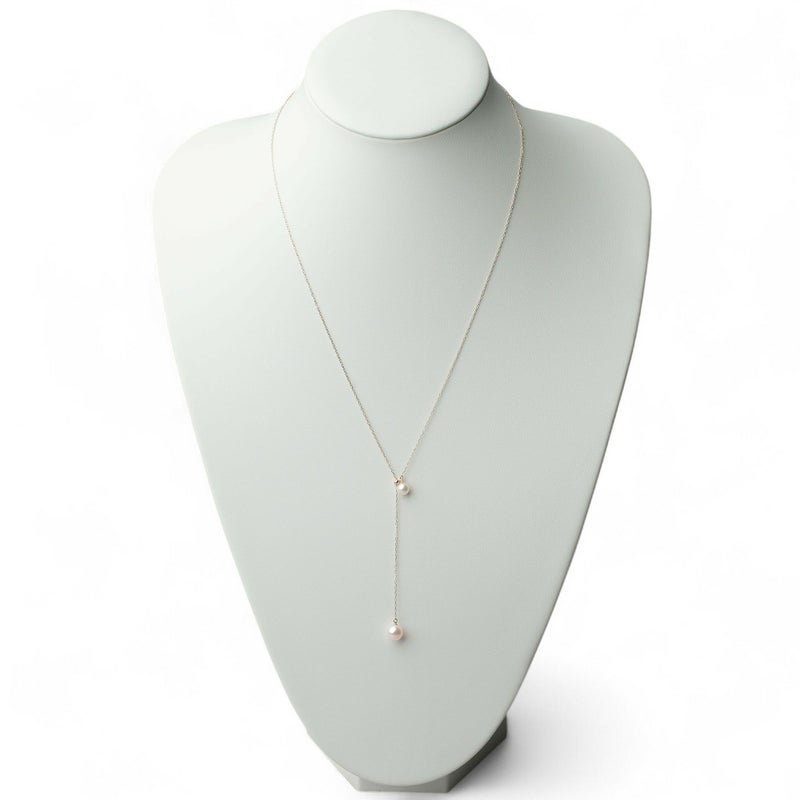 Carina あこや真珠 2粒ペンダント　K18YG スライド式