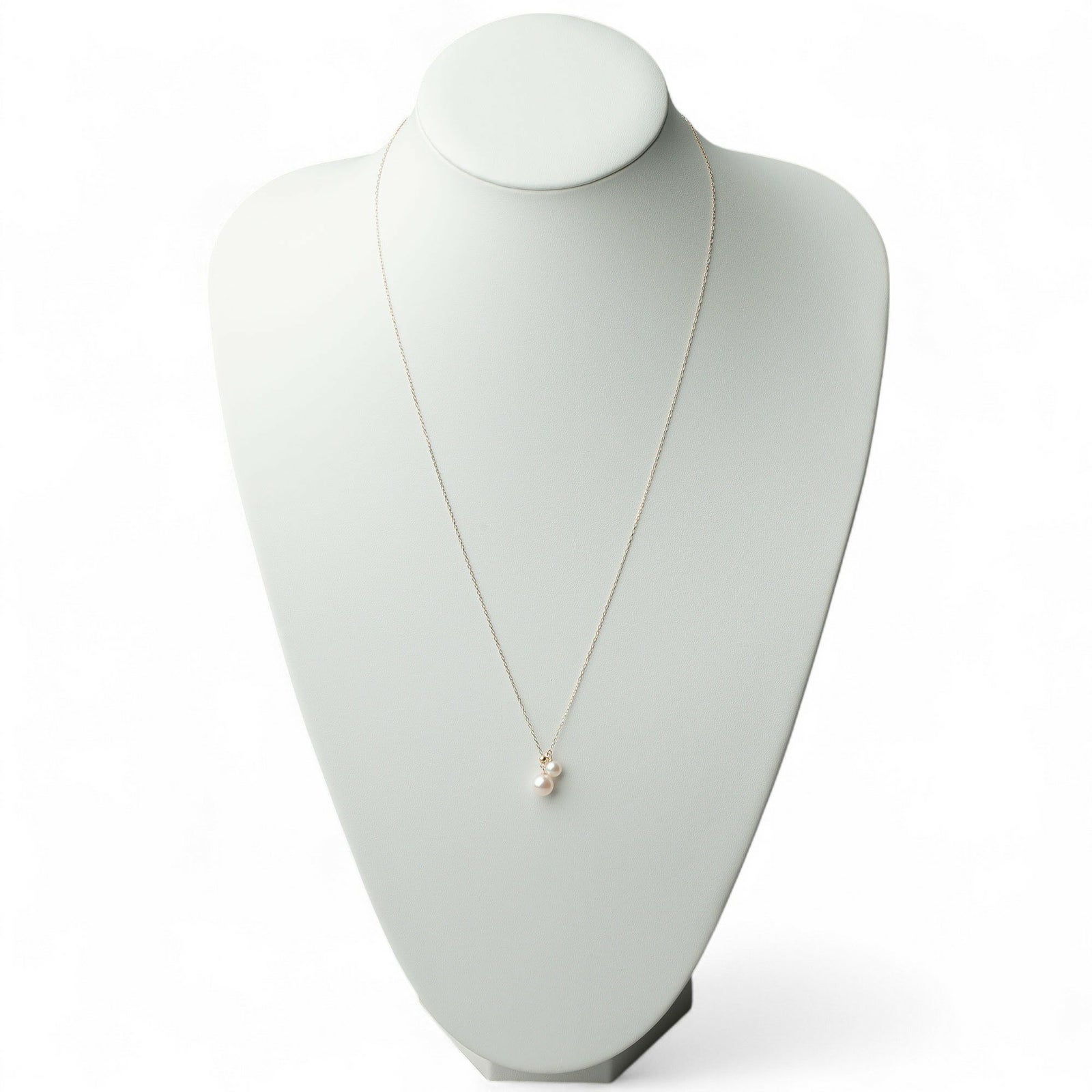 Carina あこや真珠 2粒ペンダント　K18YG スライド式