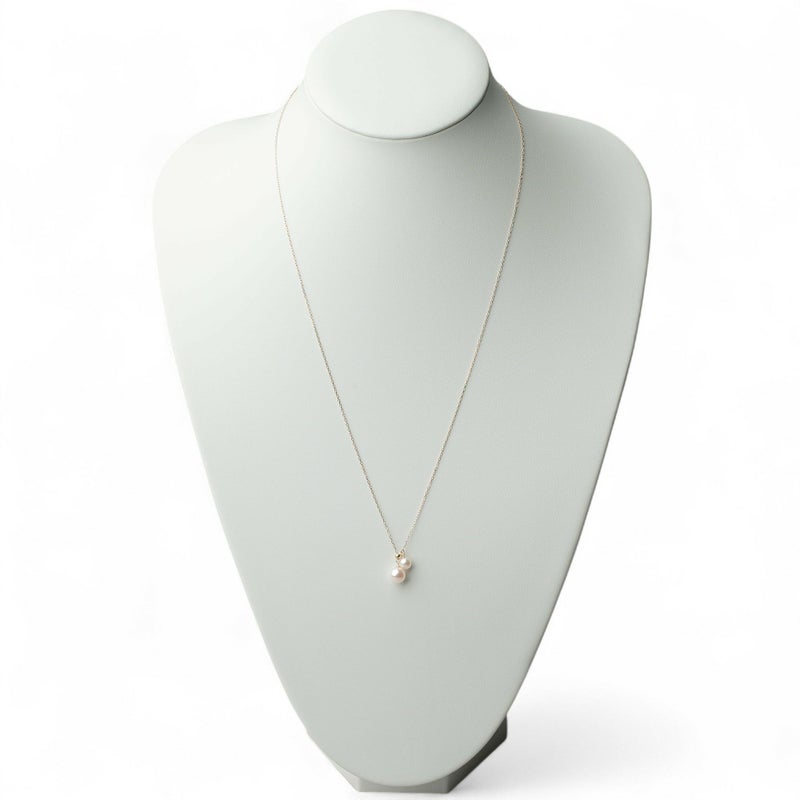 Carina あこや真珠 2粒ペンダント　K18YG スライド式