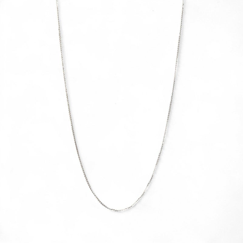 【受注発注品】トゥインクルカット ロングチェーン K18WG 長さ:70cm 太さ:1.3mm(線径0.35mm) スライド式(無段階で調節可) ホワイトゴールド [n6]（ペンダント チェーンネックレス 18金）