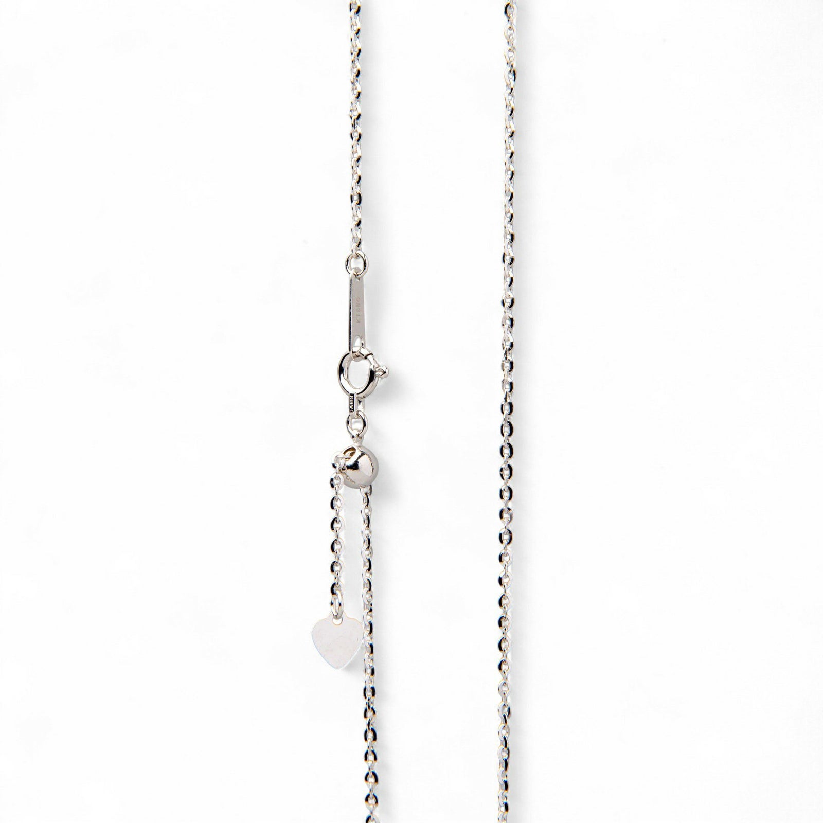 【受注発注品】トゥインクルカット ロングチェーン K18WG 長さ:70cm 太さ:1.3mm(線径0.35mm) スライド式(無段階で調節可) ホワイトゴールド [n6]（ペンダント チェーンネックレス 18金）