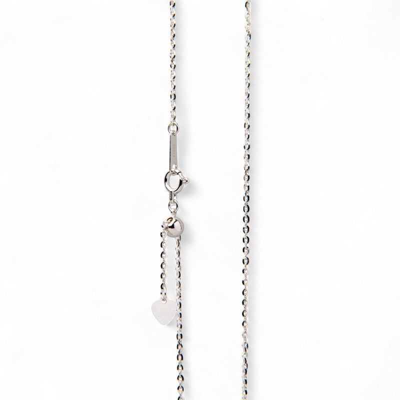 【受注発注品】トゥインクルカット ロングチェーン K18WG 長さ:70cm 太さ:1.3mm(線径0.35mm) スライド式(無段階で調節可) ホワイトゴールド [n6]（ペンダント チェーンネックレス 18金）