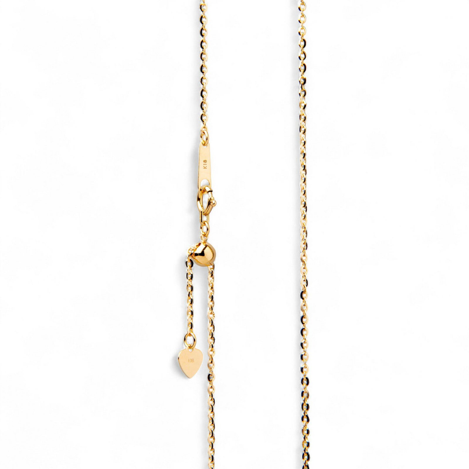 【受注発注品】トゥインクルカット ロングチェーン K18 長さ:70cm 太さ:1.3mm(線径0.35mm) スライド式(無段階で調節可) ゴールド [n6]（ペンダント チェーンネックレス 18金）