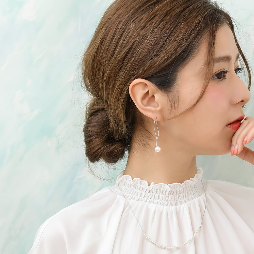 Foglia あこや真珠 ピアス7.5-8.0mm K14WG/K18YG/PG | WSP（ダブル