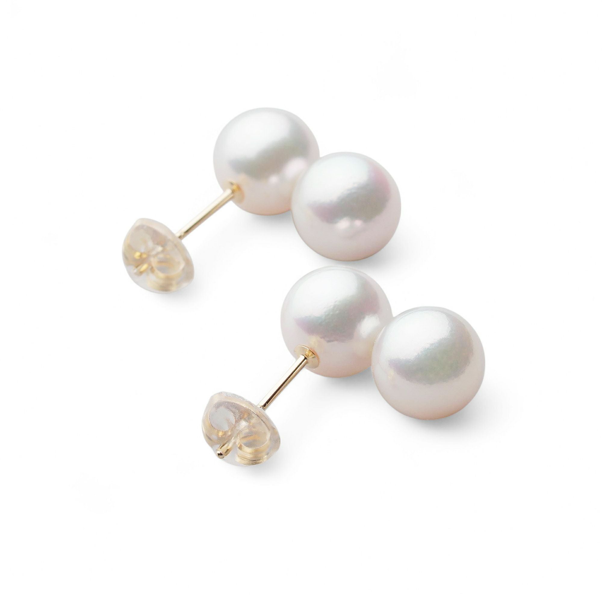 Carina あこや真珠 2粒ピアス7.5-8.0mm K18YG | あこや真珠ピアス