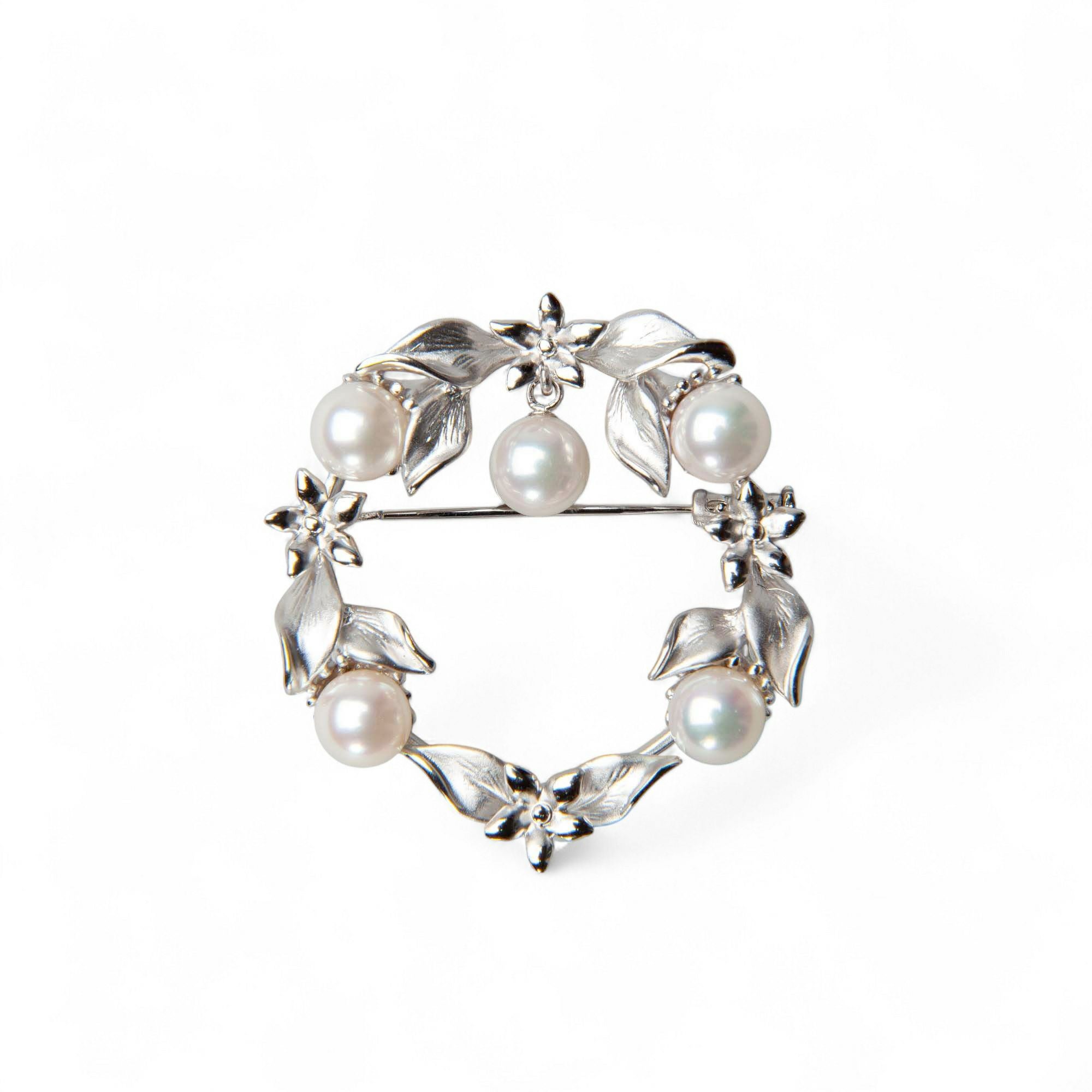 淡水真珠 ブローチ リボン9mmUP SV925 | パールブローチ