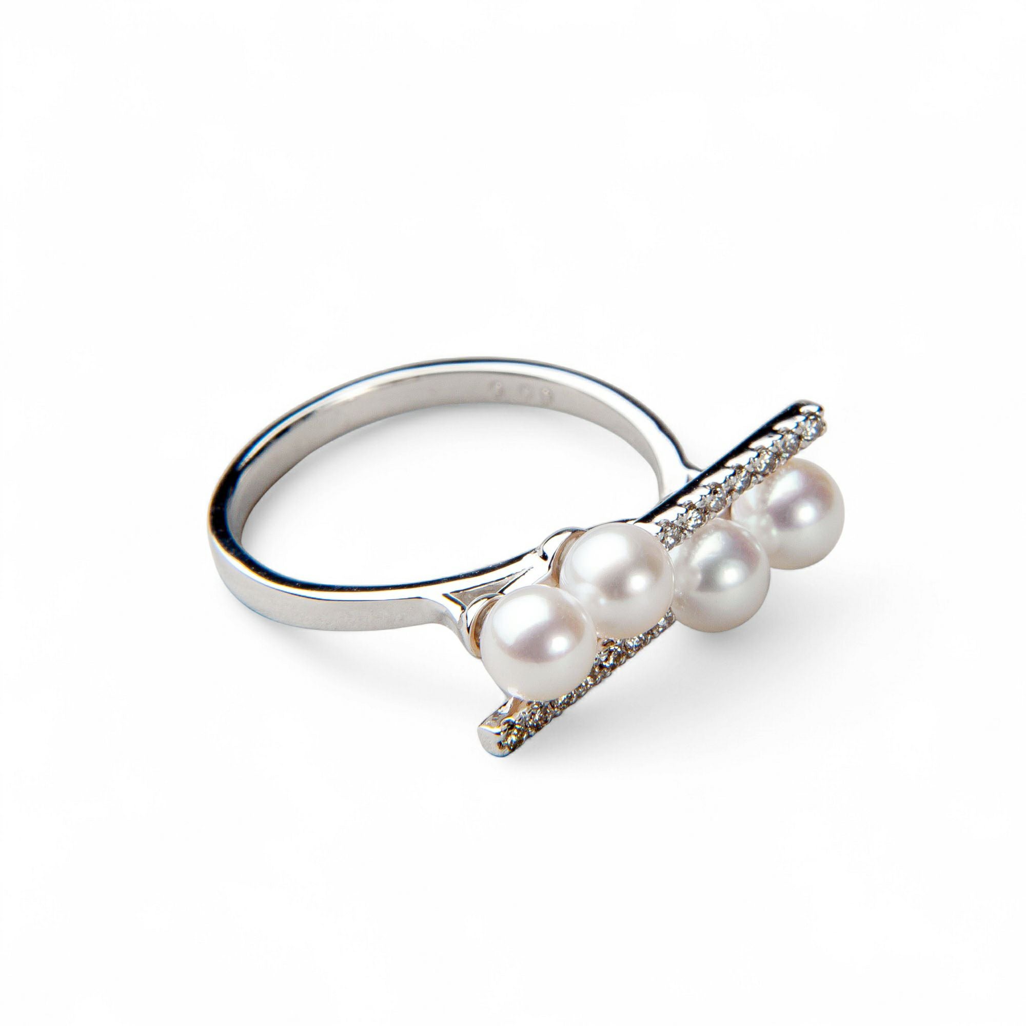 WEB限定】あこや真珠 リング4.0-4.5mm K18WG/K18YG | あこや真珠リング