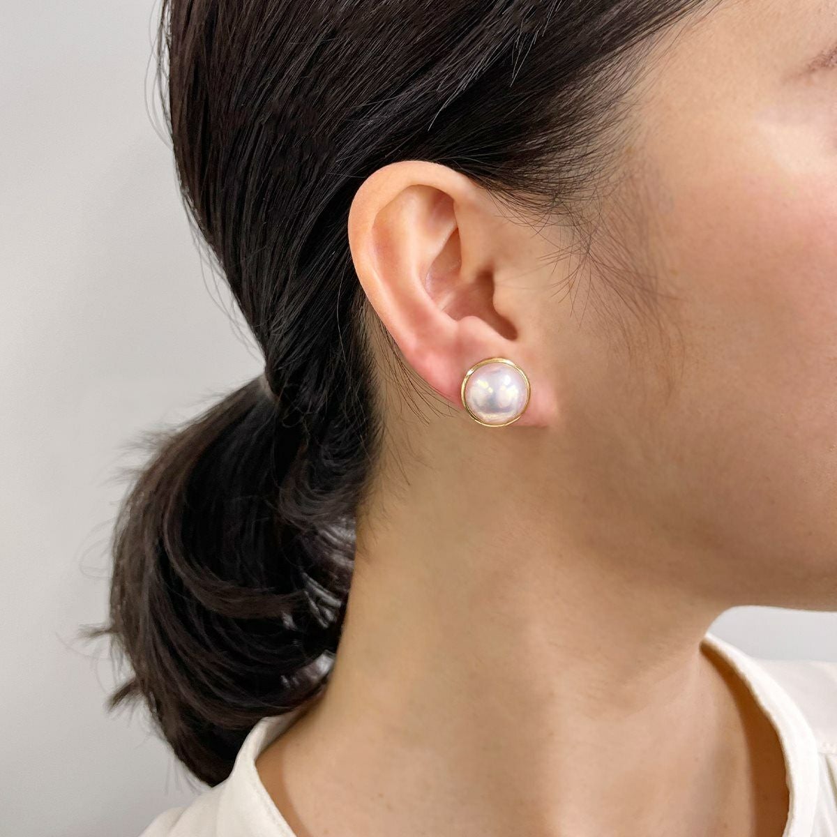 マベ真珠 イヤリング13mmUP K18 [WSP] | その他ピアス・イヤリング