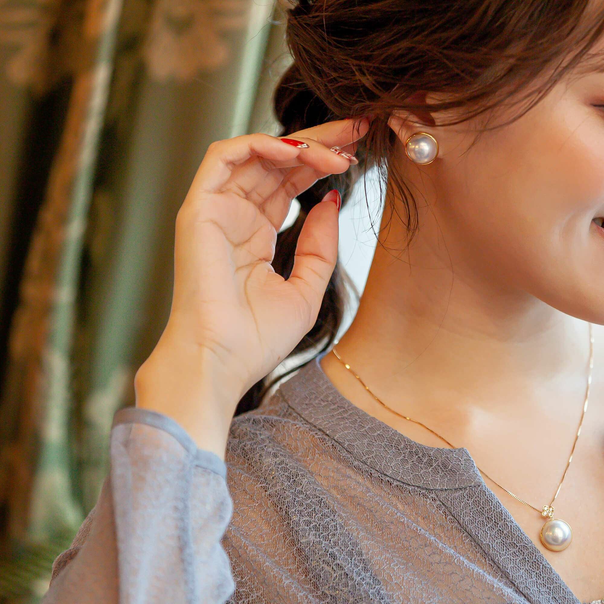 マベ真珠 イヤリング13mmUP K18 [WSP] | その他ピアス・イヤリング