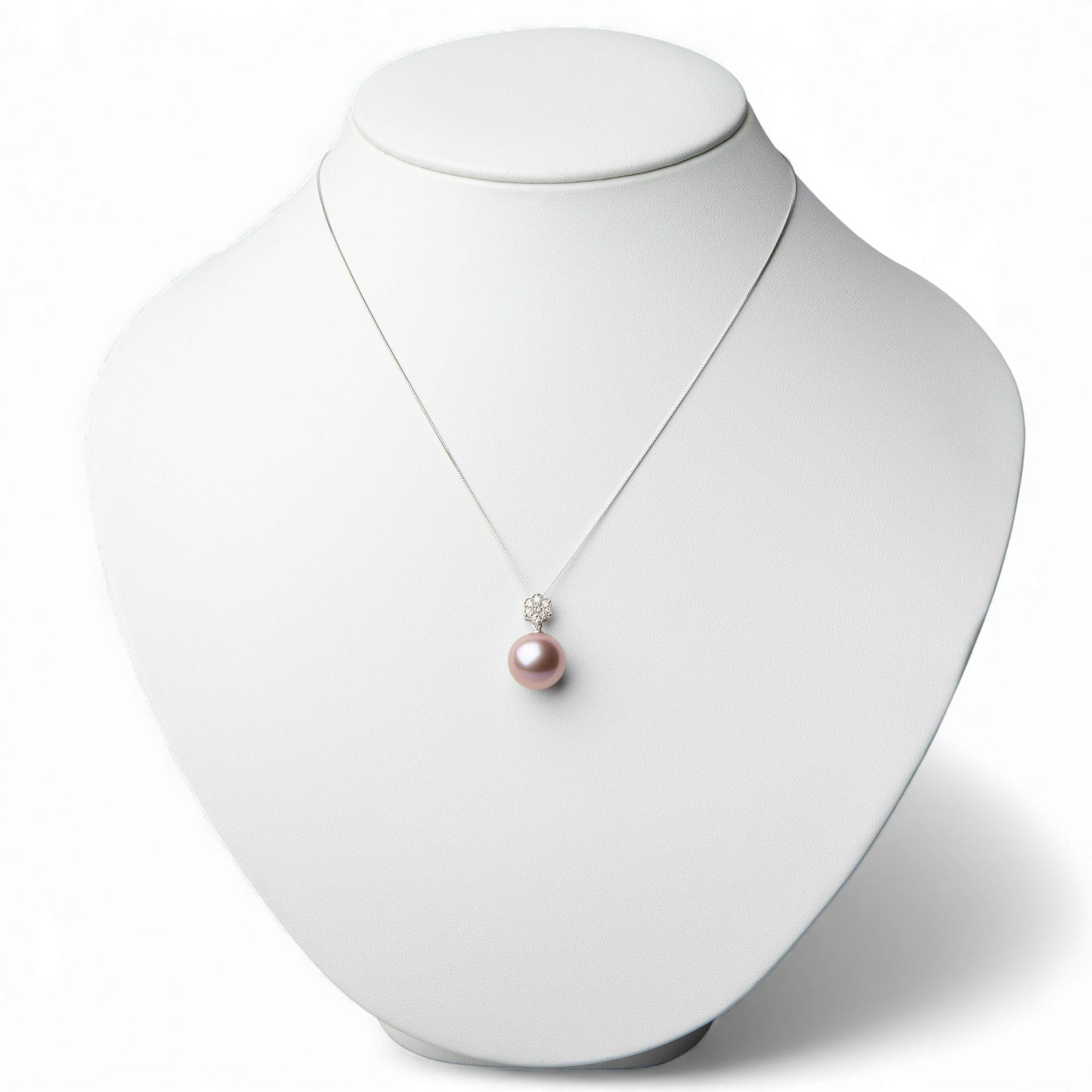 淡水真珠(有核) パールペンダントトップ(ヘッド) オーロラパープル（ナチュラル）系 13mmUP AAB  K18WG [n3]