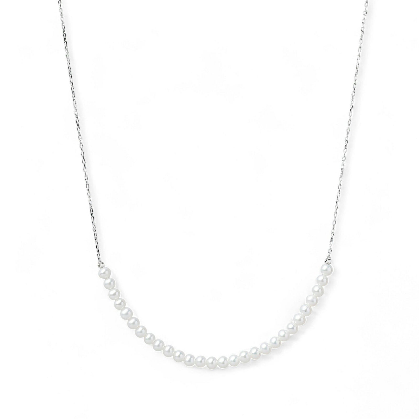 大人気シリーズ待望の新作♪ K10WG/YG ベビーパール×チェーンネックレス ～BIG SMILEY～ あこや真珠 ホワイト系 3.5-4.0mm [送料無料] (スルーペンダント)（アコヤ本真珠）[n4]