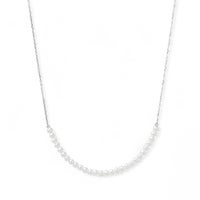 大人気シリーズ待望の新作♪ K10WG/YG ベビーパール×チェーンネックレス ～BIG SMILEY～ あこや真珠 ホワイト系 3.5-4.0mm [送料無料] (スルーペンダント)（アコヤ本真珠）[n4]