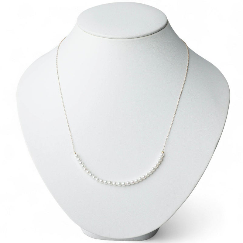 大人気シリーズ待望の新作♪ K10WG/YG ベビーパール×チェーンネックレス ～BIG SMILEY～ あこや真珠 ホワイト系 3.5-4.0mm [送料無料] (スルーペンダント)（アコヤ本真珠）[n4]