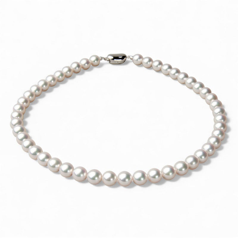 オーロラ天女 真珠ネックレス 8.5-9.0mm テリ最上位 高品質 AAA 真珠科学研究所 鑑別書付 パールネックレス [特選][n4]（アコヤ真珠 本真珠 花珠真珠）（冠婚葬祭 フォーマル 入学式 卒業式 成人式 厄除け 結納）