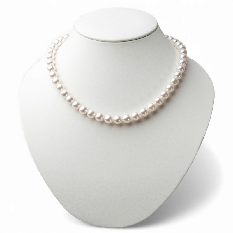 オーロラ天女 真珠ネックレス 8.5-9.0mm テリ最上位 高品質 AAA 真珠科学研究所 鑑別書付 パールネックレス [特選][n4]（アコヤ真珠 本真珠 花珠真珠）（冠婚葬祭 フォーマル 入学式 卒業式 成人式 厄除け 結納）