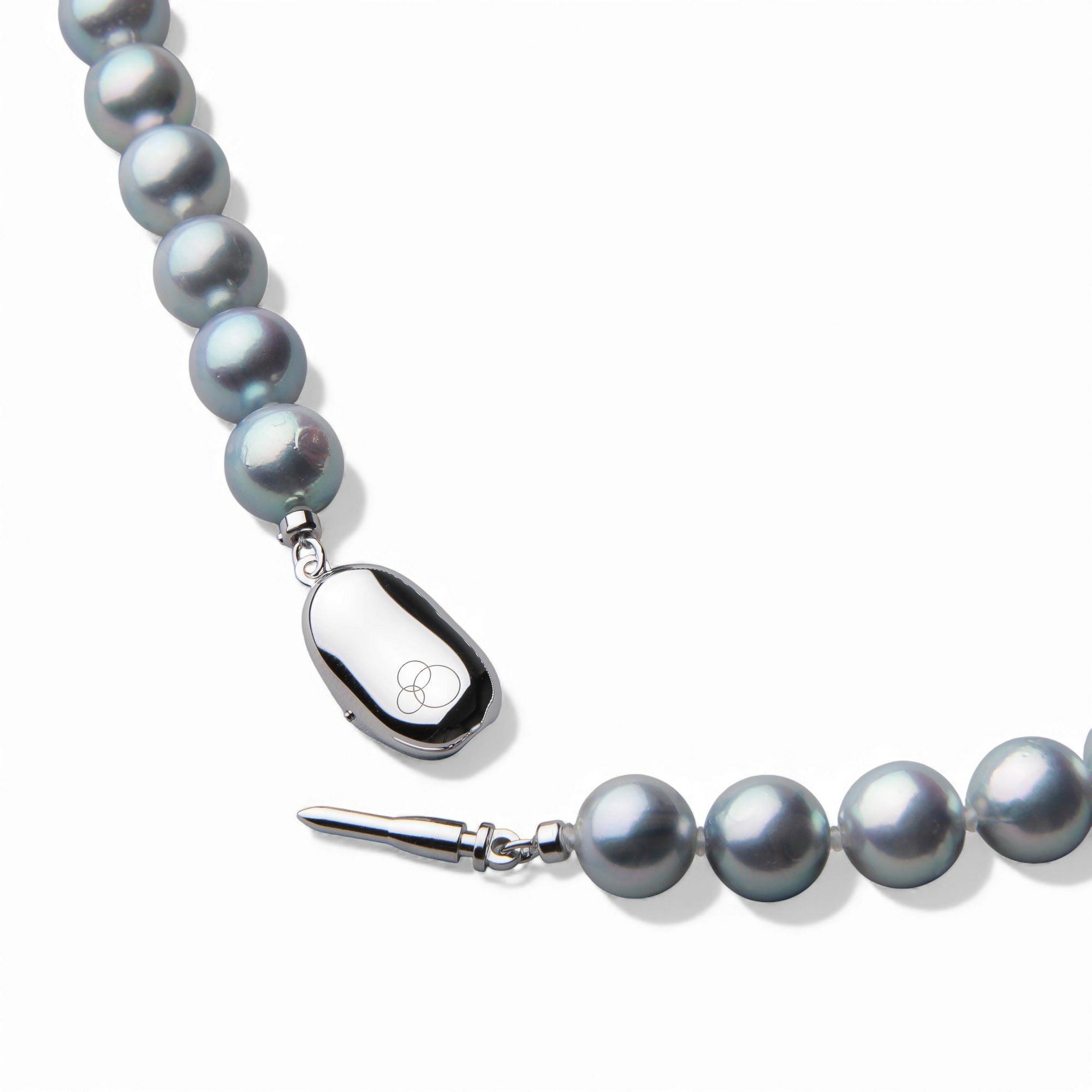 あこや真珠 ネックレスセット8.0-8.5mm グレー | 8.0-9.0mm