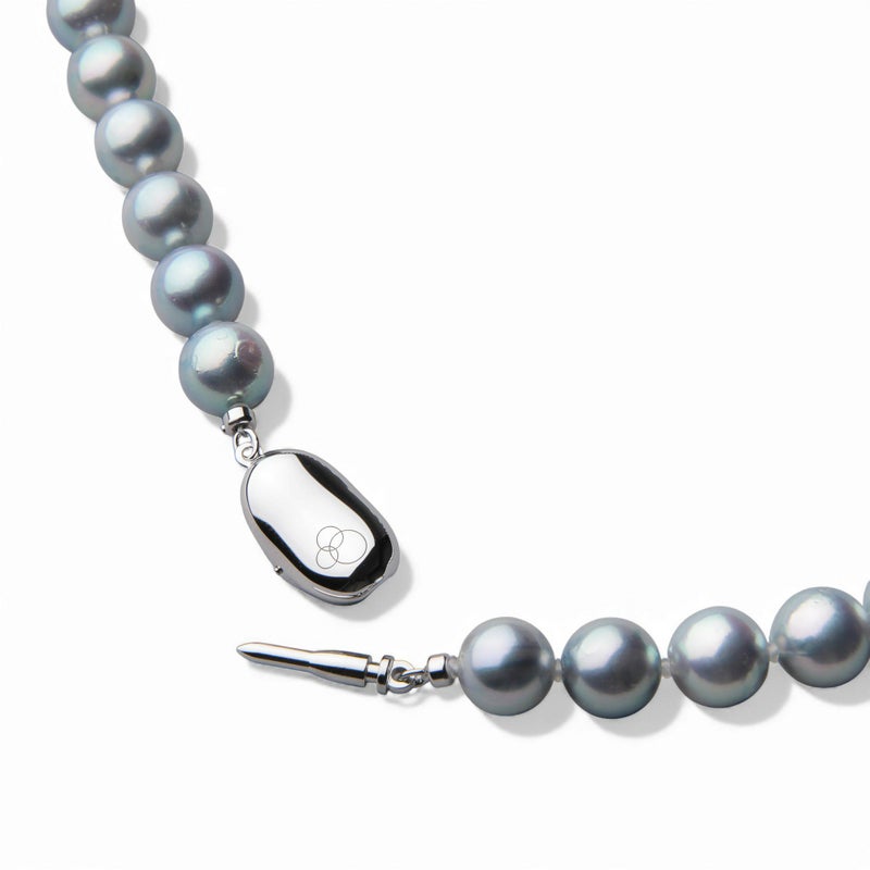 あこや真珠 ネックレスセット8.0-8.5mm　グレー