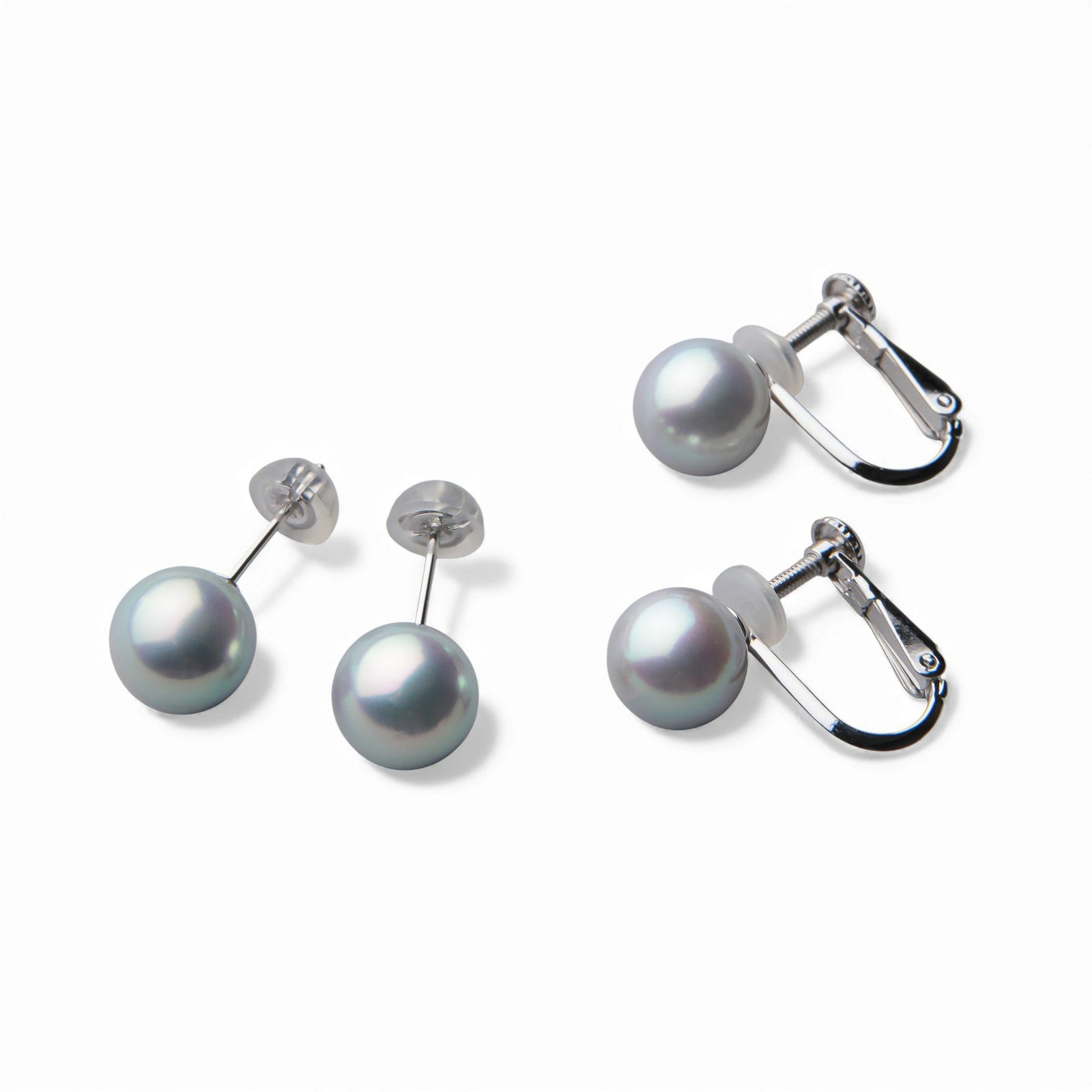 あこや真珠 ネックレスセット8.0-8.5mm　グレー