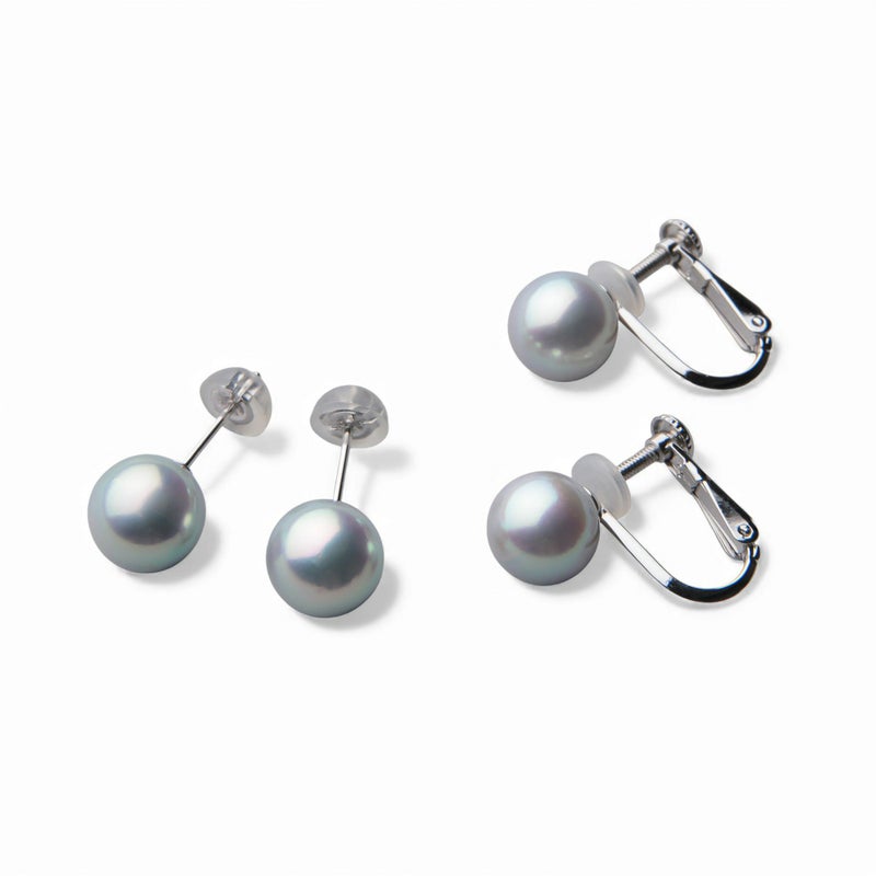 あこや真珠 ネックレスセット8.0-8.5mm　グレー