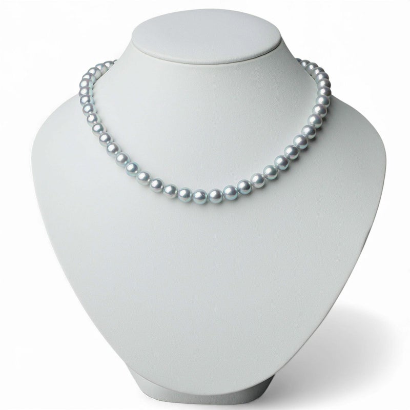あこや真珠 ネックレスセット8.0-8.5mm　グレー