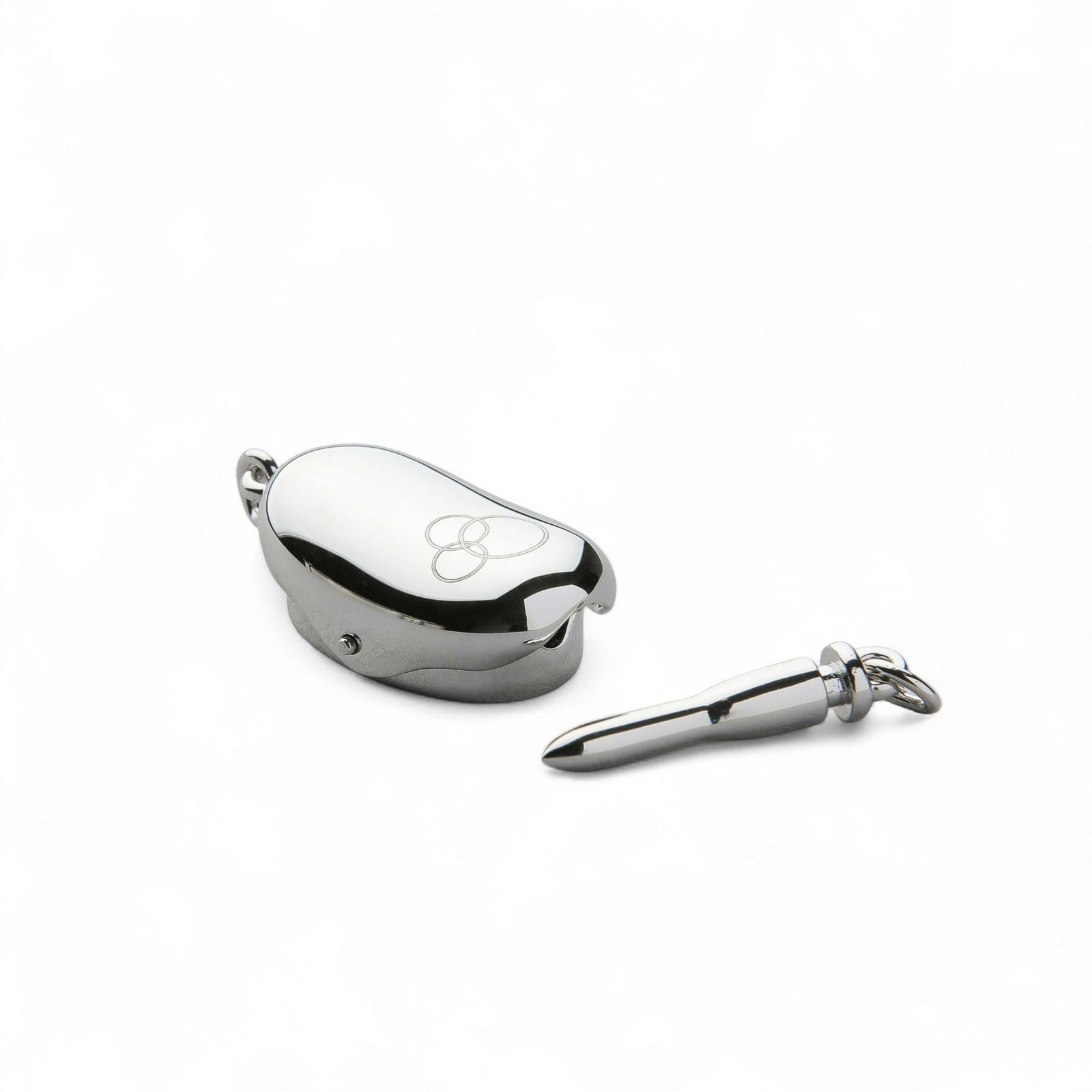 金属アレルギー対策としてお薦め！チタン ビーンズ型クラスプ（差し込み式 留め具） [n4](真珠ネックレス用 パーツ)（アレルギーフリー 金具）