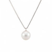 【初めての方におすすめ】あこや本真珠 一粒パールネックレス（45cmチェーン付） ホワイト系 8.0-8.5mm BBB K18/K18WG プチペンダント【本店限定商品】[n3]