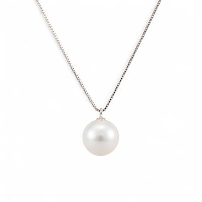 【初めての方におすすめ】あこや本真珠 一粒パールネックレス（45cmチェーン付） ホワイト系 8.0-8.5mm BBB K18/K18WG プチペンダント【本店限定商品】[n3]