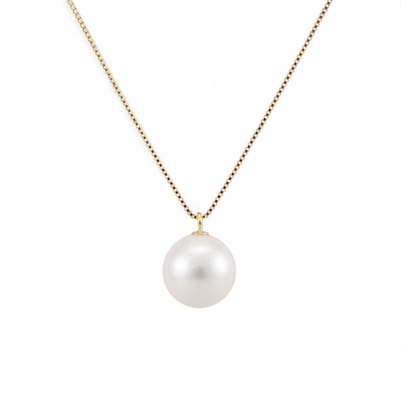 【初めての方におすすめ】あこや本真珠 一粒パールネックレス（45cmチェーン付） ホワイト系 8.0-8.5mm BBB K18/K18WG プチペンダント【本店限定商品】[n3]