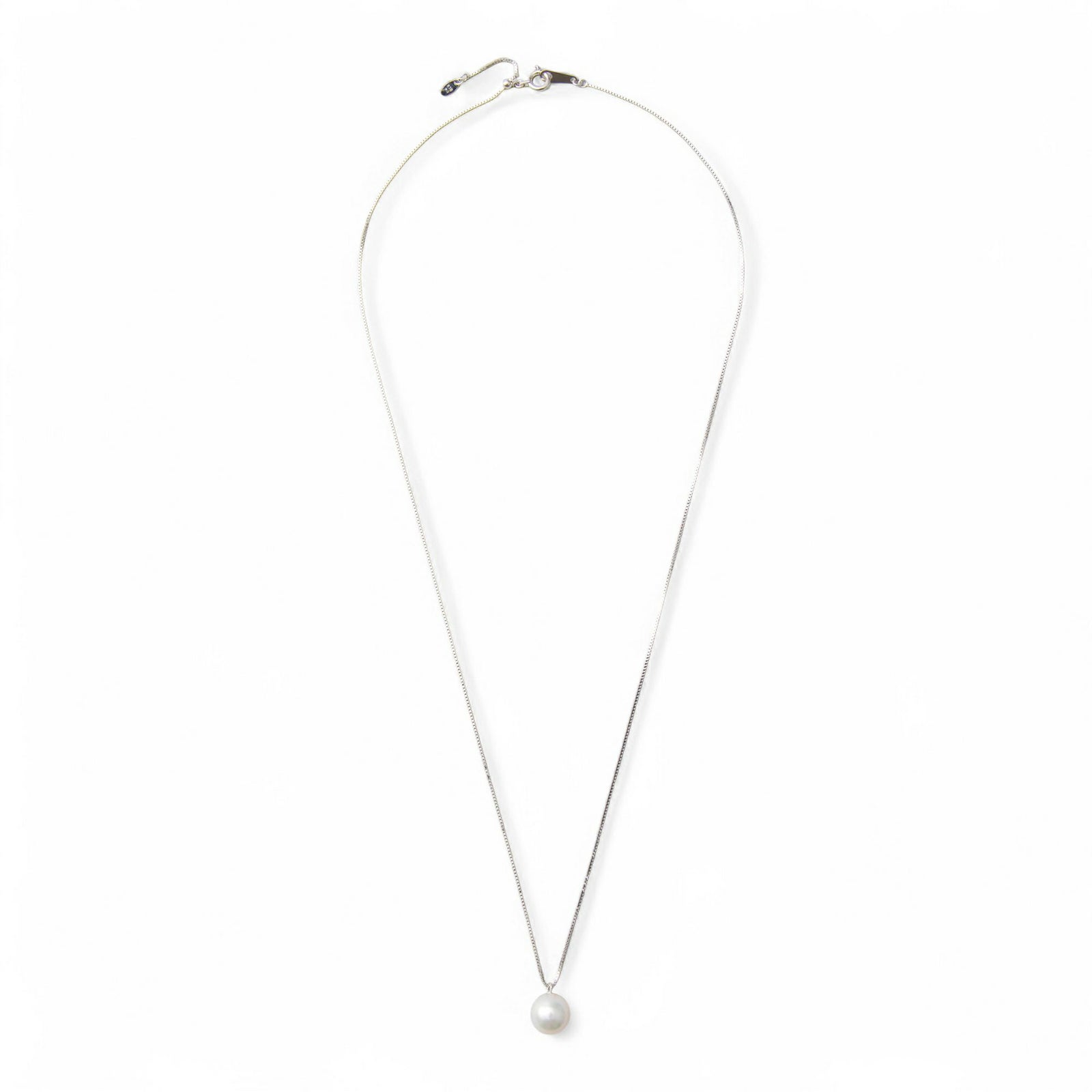 【初めての方におすすめ】あこや本真珠 一粒パールネックレス（45cmチェーン付） ホワイト系 8.0-8.5mm BBB K18/K18WG プチペンダント【本店限定商品】[n3]