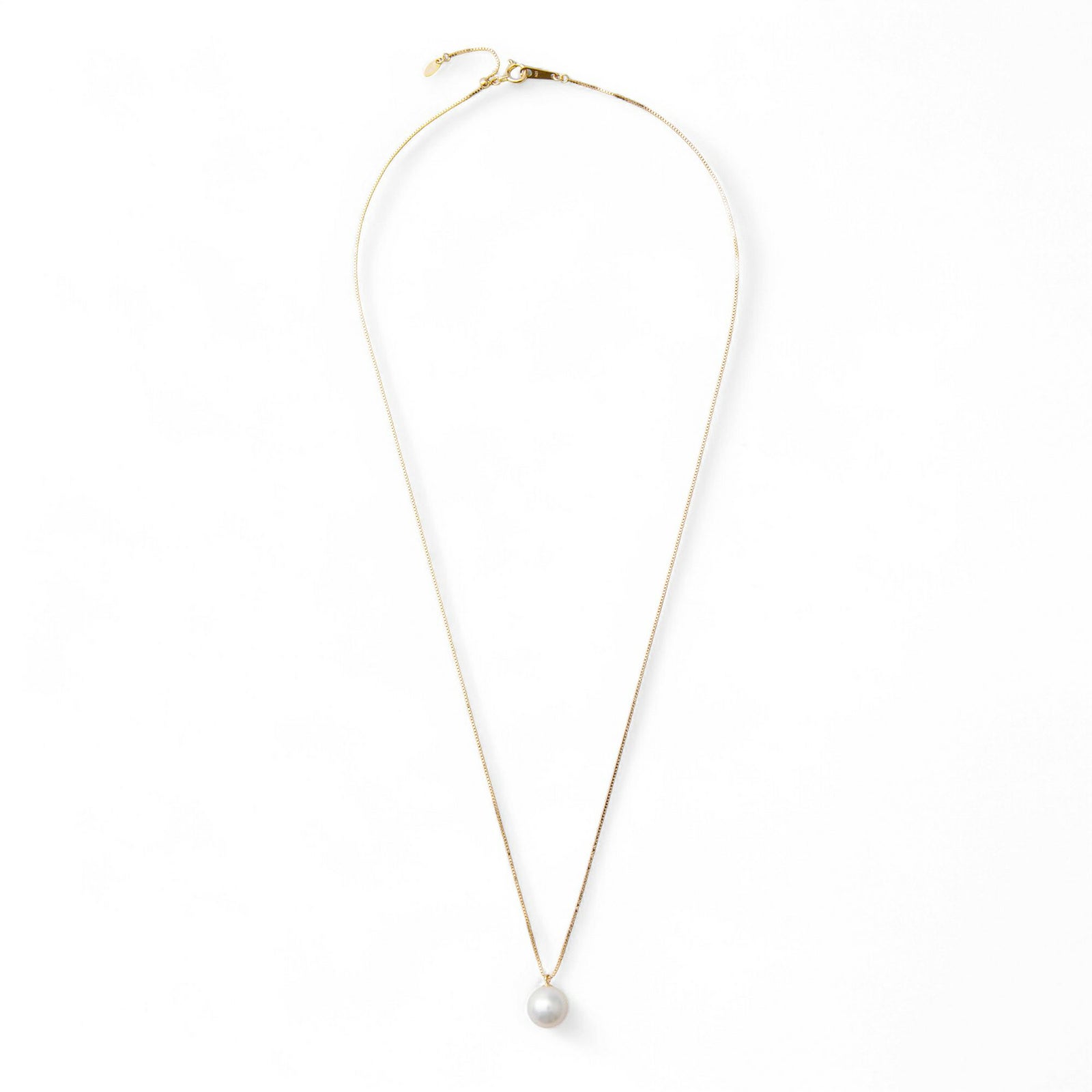 【初めての方におすすめ】あこや本真珠 一粒パールネックレス（45cmチェーン付） ホワイト系 8.0-8.5mm BBB K18/K18WG プチペンダント【本店限定商品】[n3]