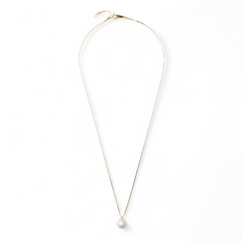 【初めての方におすすめ】あこや本真珠 一粒パールネックレス（45cmチェーン付） ホワイト系 8.0-8.5mm BBB K18/K18WG プチペンダント【本店限定商品】[n3]