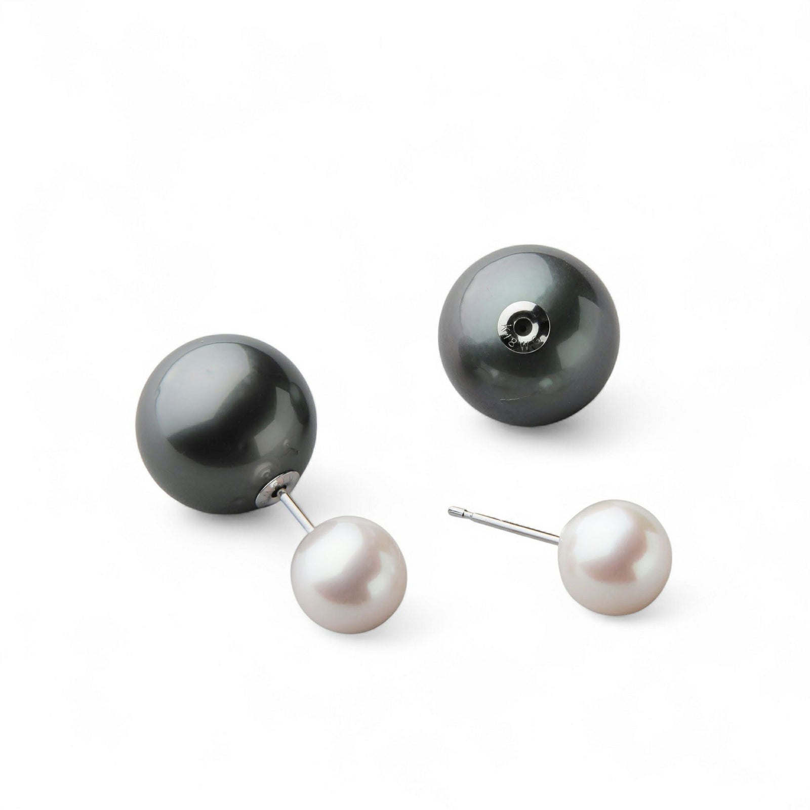 Tahitian+ タヒチ黒蝶真珠 パールキャッチ　11mmUP K18WG/YG