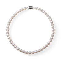 《キッズ用長さが選べる》あこや本真珠 パールネックレス ホワイトピンク系 6.5-7.0mm ビーンズクラスプ（約37cm）/引き輪&アジャスター（約36-41cm） [n2]（入園 入学式 発表会 七五三 結婚式）（キッズ用 パール）（ママ 子供 母娘 親子リンクコーデ）